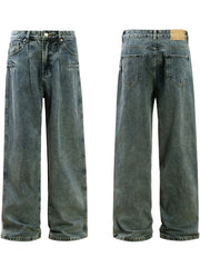 Men's Washed Wide Leg Jeans