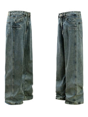 Men's Washed Wide Leg Jeans