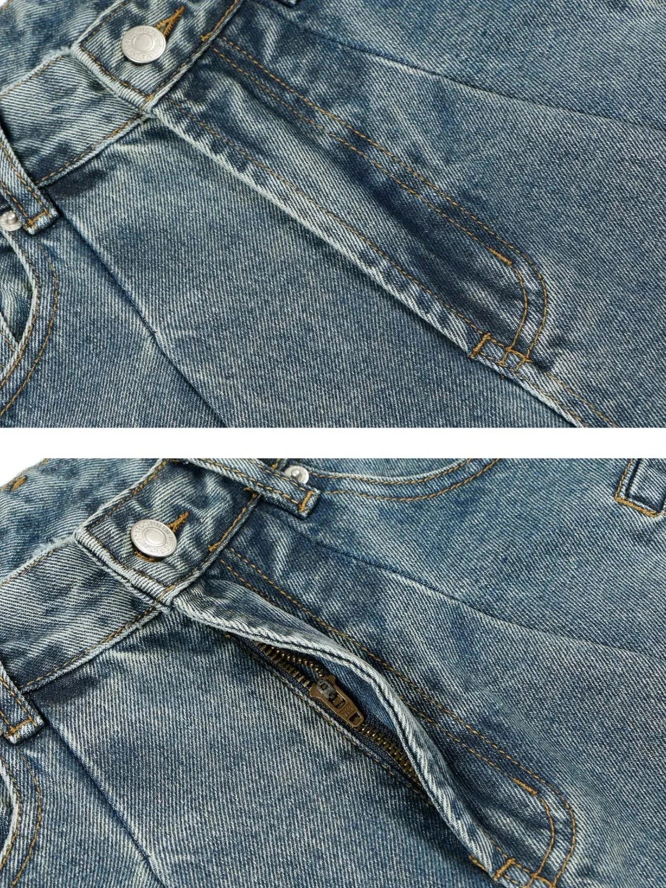 Men's Washed Wide Leg Jeans