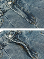 Men's Washed Wide Leg Jeans