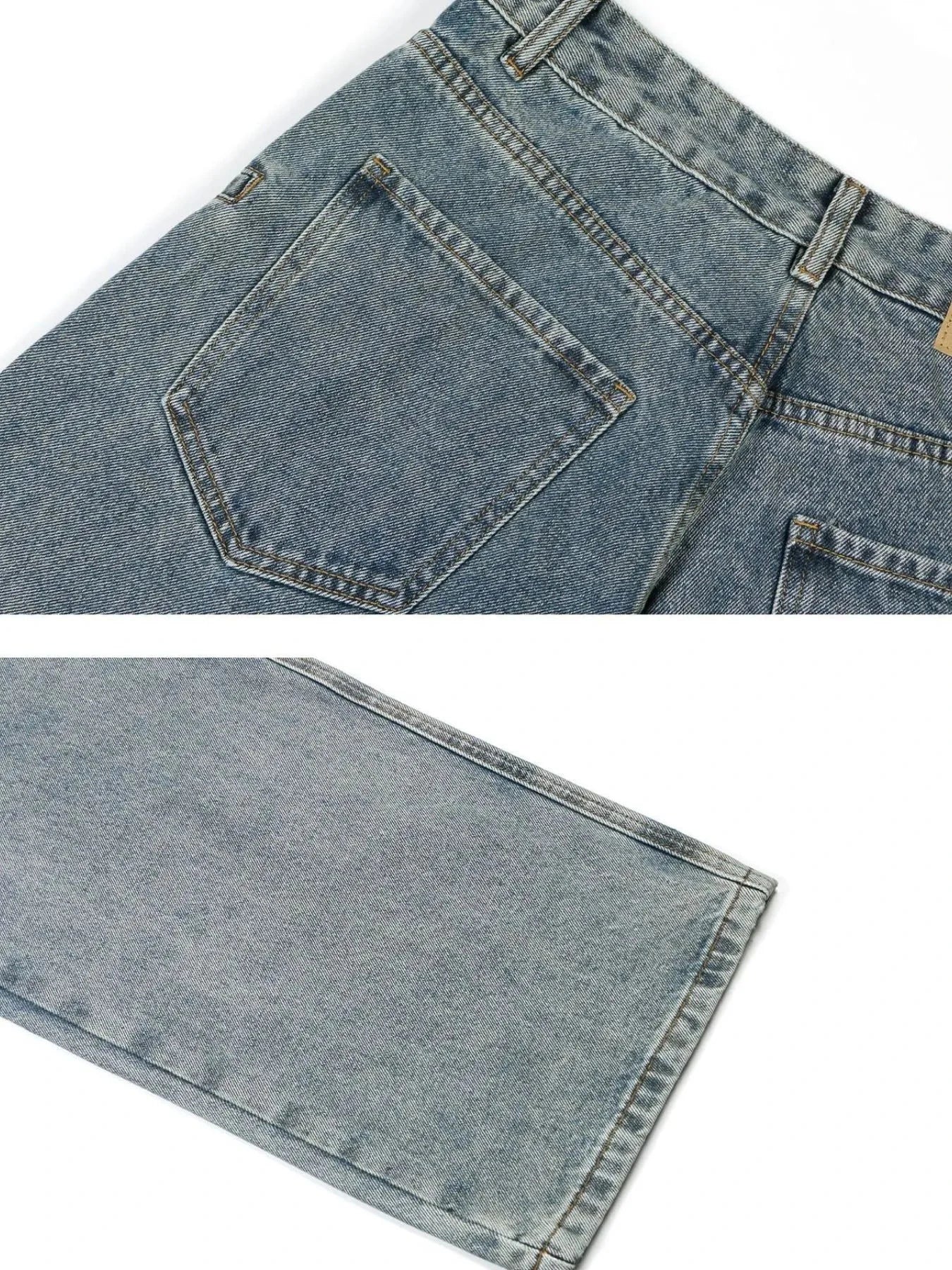 Men's Washed Wide Leg Jeans