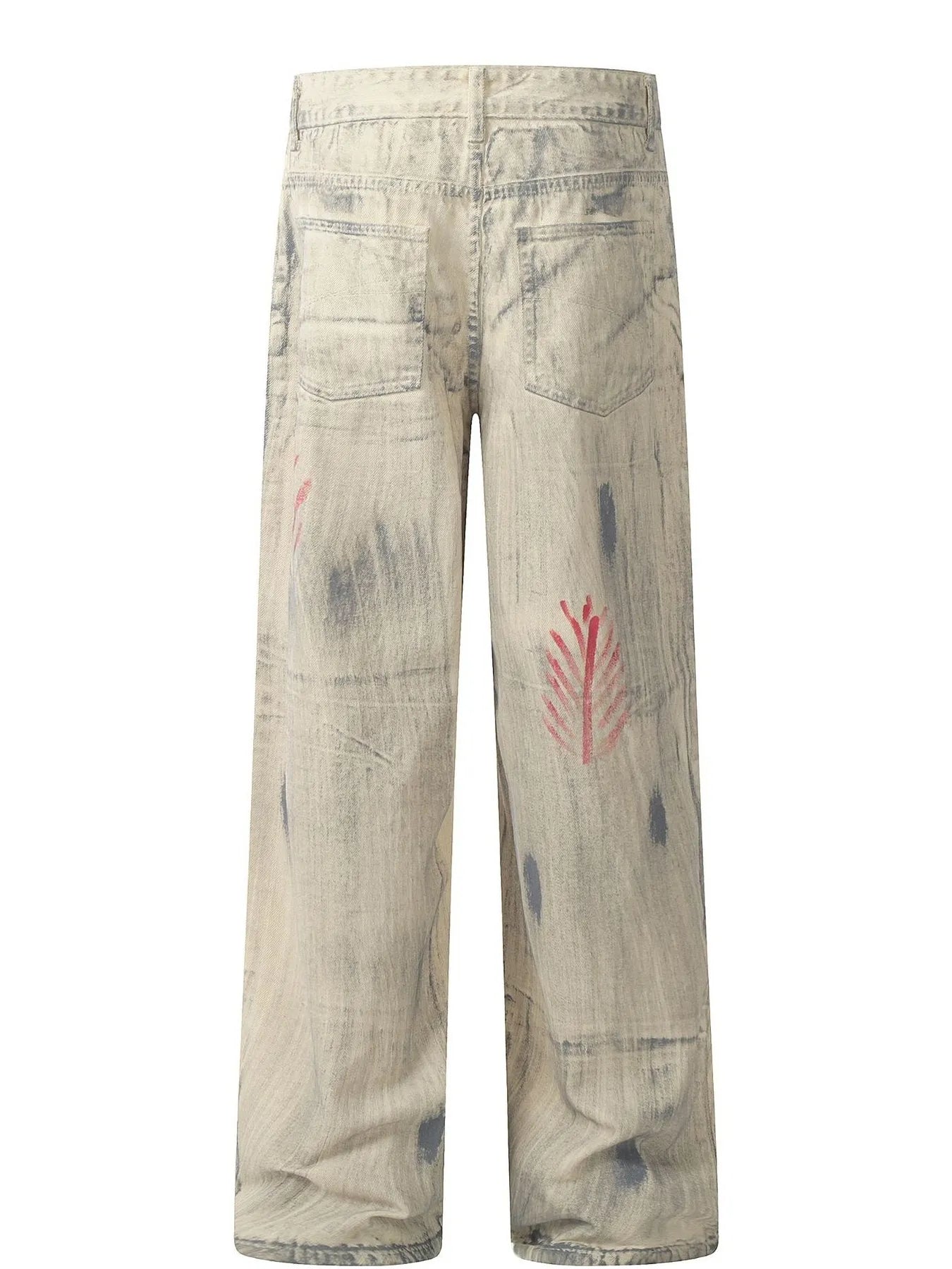 Men's Washed Wide Leg Jeans