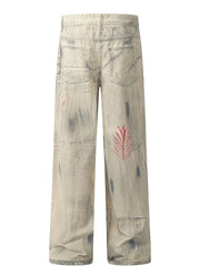 Men's Washed Wide Leg Jeans