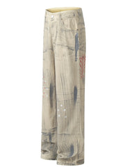 Men's Washed Wide Leg Jeans