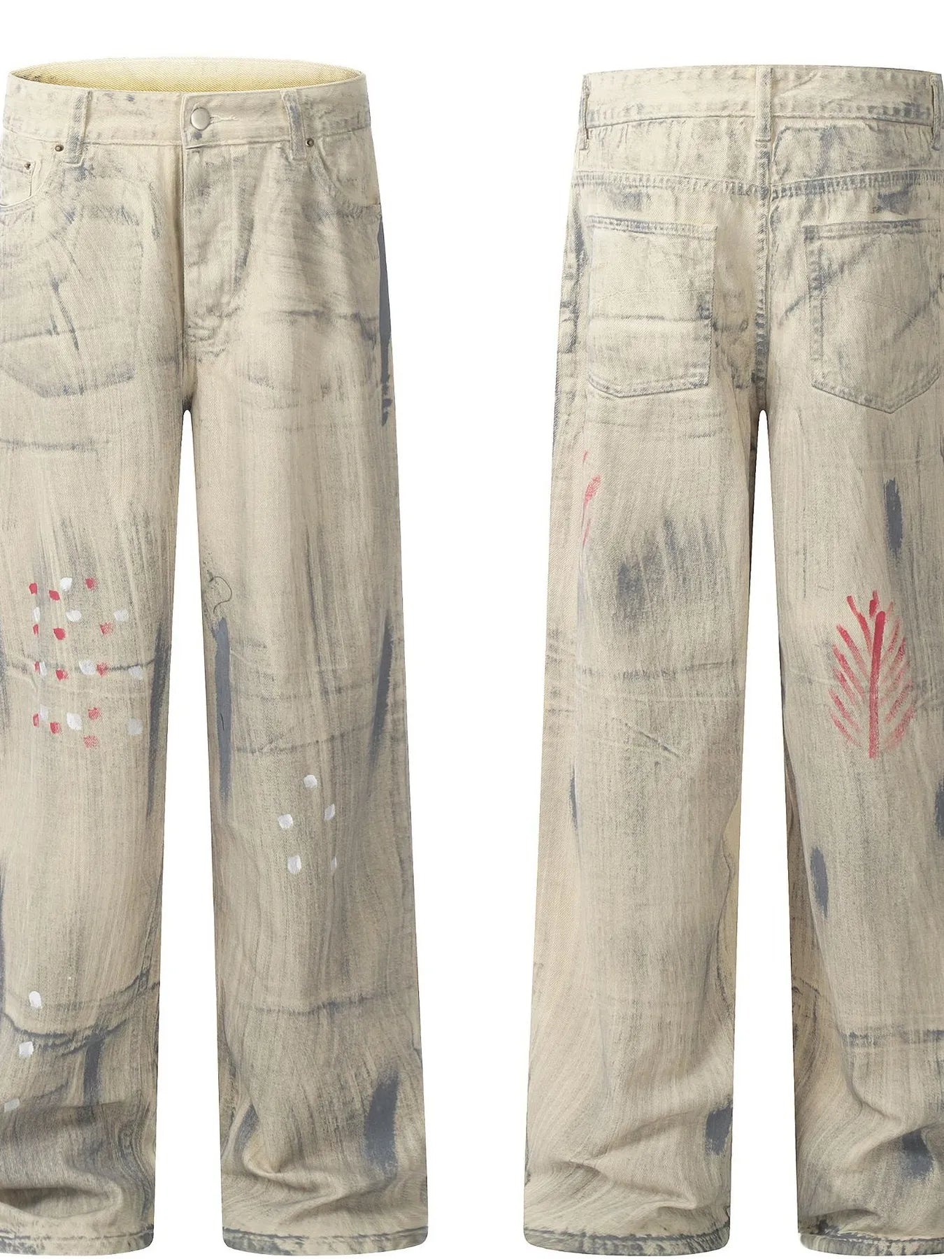 Men's Washed Wide Leg Jeans