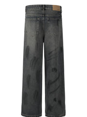 Men's Washed Wide Leg Jeans