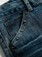 Men's Washed Wide Leg Jeans