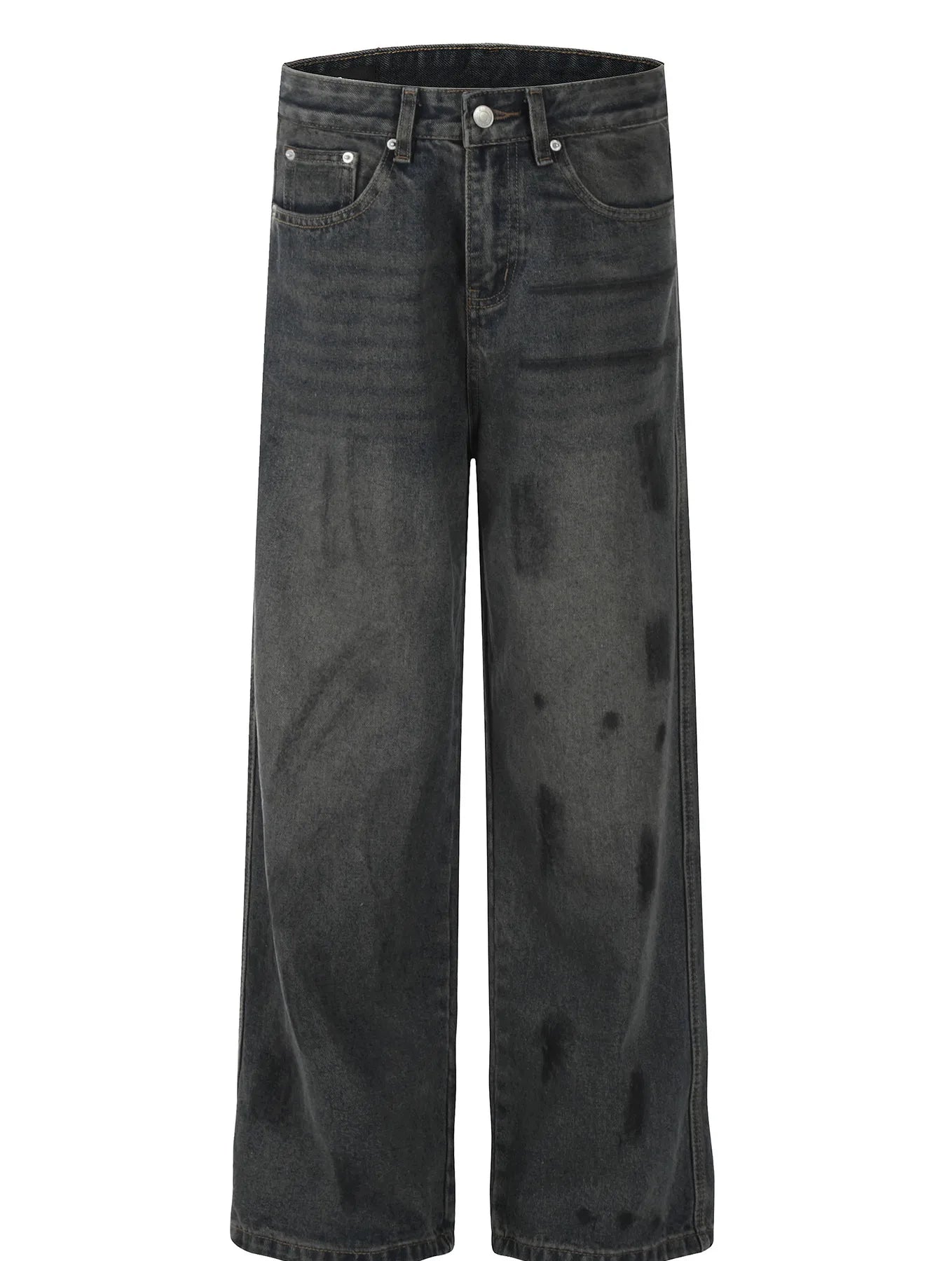Men's Washed Wide Leg Jeans Washed Gray / S