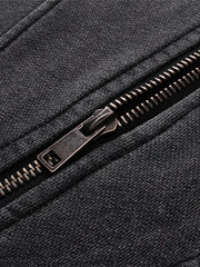 Men's Washed Zip Up Long Sleeve Hooded Jacket