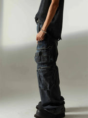 Men's Wide Leg Cargo Jeans