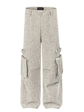 Men's Wide Leg Cargo Jeans Black / S