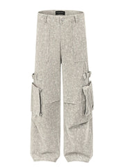 Men's Wide Leg Cargo Jeans Black / S