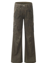 Men's Wide Leg Cargo Jeans Brown / S