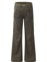 Men's Wide Leg Cargo Jeans Brown / S