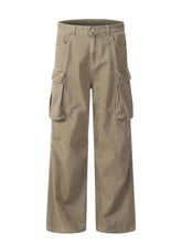 Men's Wide Leg Cargo Jeans Khaki / S