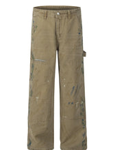 Men's Wide Leg Cargo Jeans Khaki / S