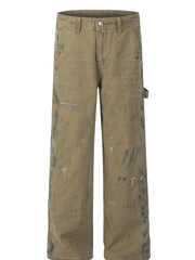 Men's Wide Leg Cargo Jeans Khaki / S