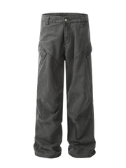 Men's Wide Leg Cargo Pants Gray / S