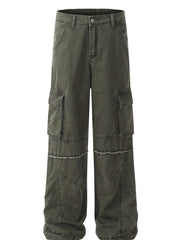 Men's Wide Leg Cargo Pants Green / S