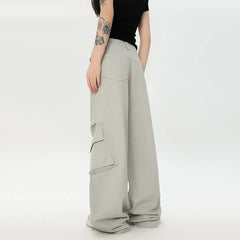 Men's Wide Leg Cargo Pants Grey / S