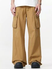Men's Wide Leg Cargo Pants Khaki / S