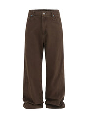 Men's Wide-Leg Casual Pants Brown / S