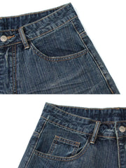 Men's Wide Leg Denim Shorts