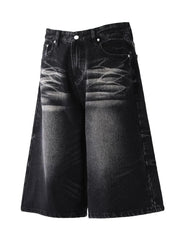 Men's Wide-Leg Denim Shorts