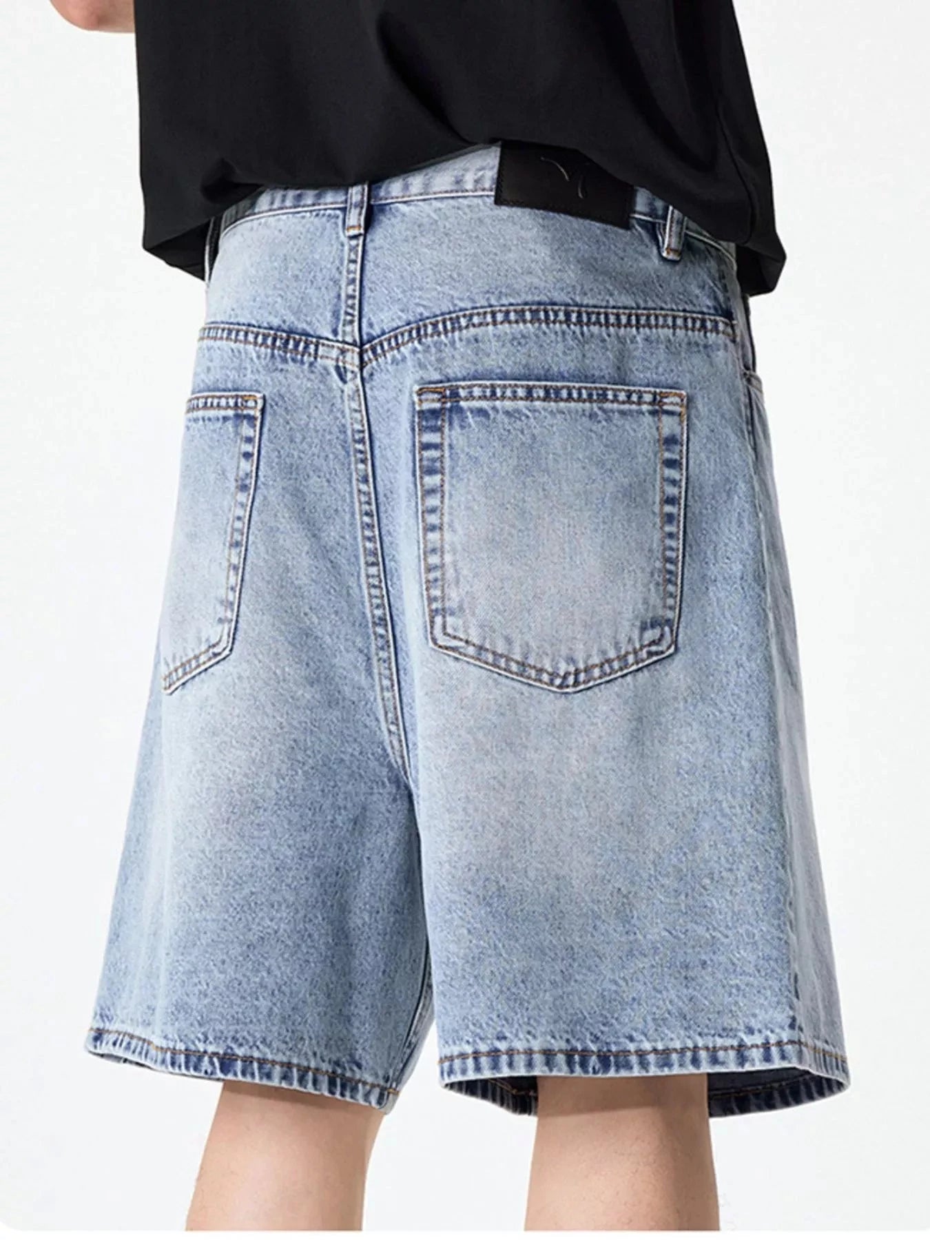 Men's Wide Leg Denim Shorts