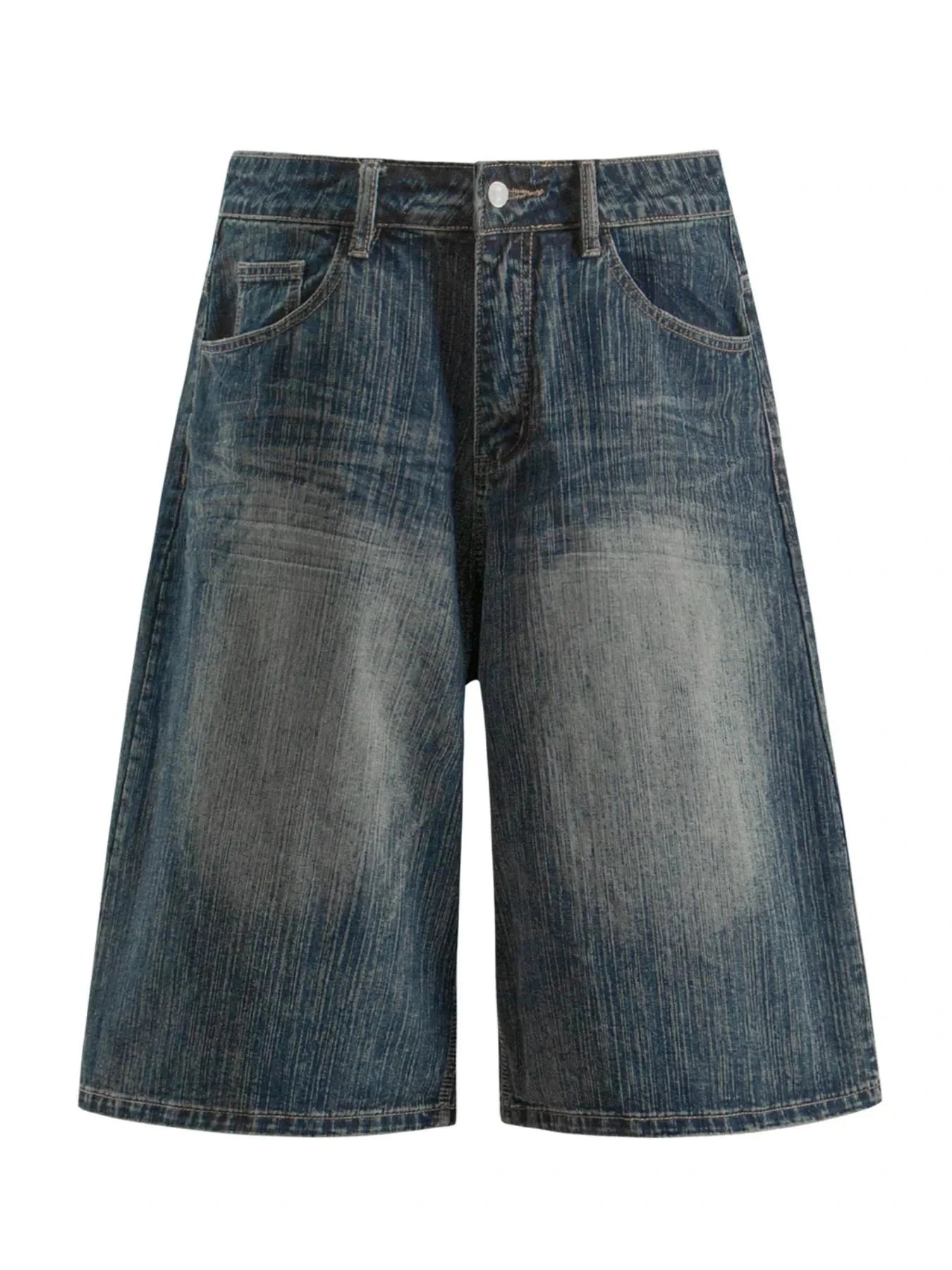 Men's Wide Leg Denim Shorts Blue / S