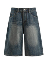 Men's Wide Leg Denim Shorts Blue / S