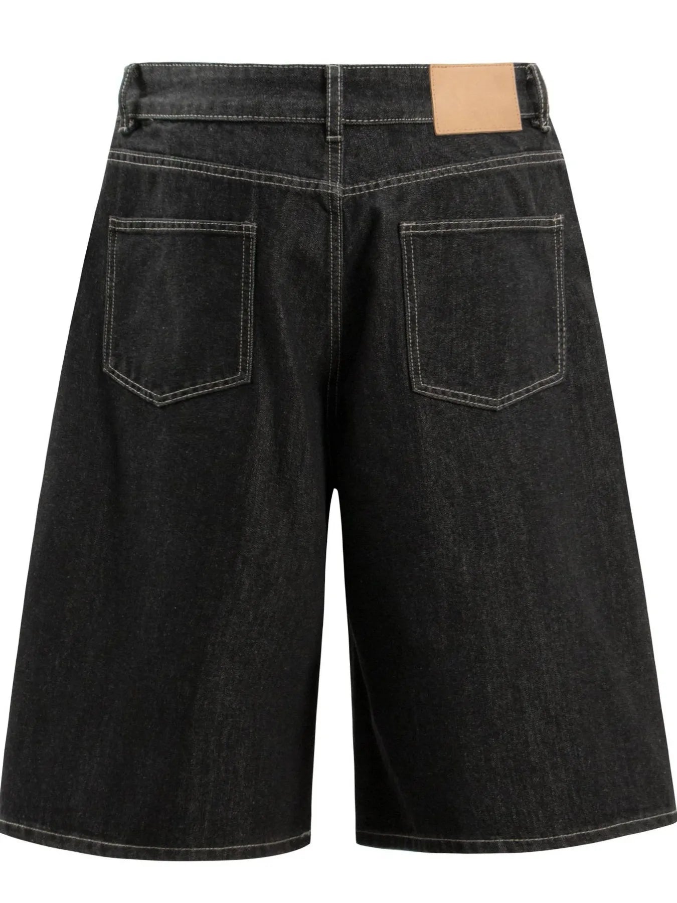 Men's Wide-Leg Denim Shorts with Pockets