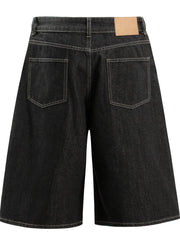 Men's Wide-Leg Denim Shorts with Pockets