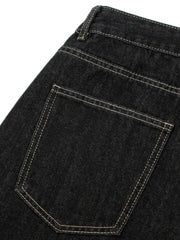 Men's Wide-Leg Denim Shorts with Pockets