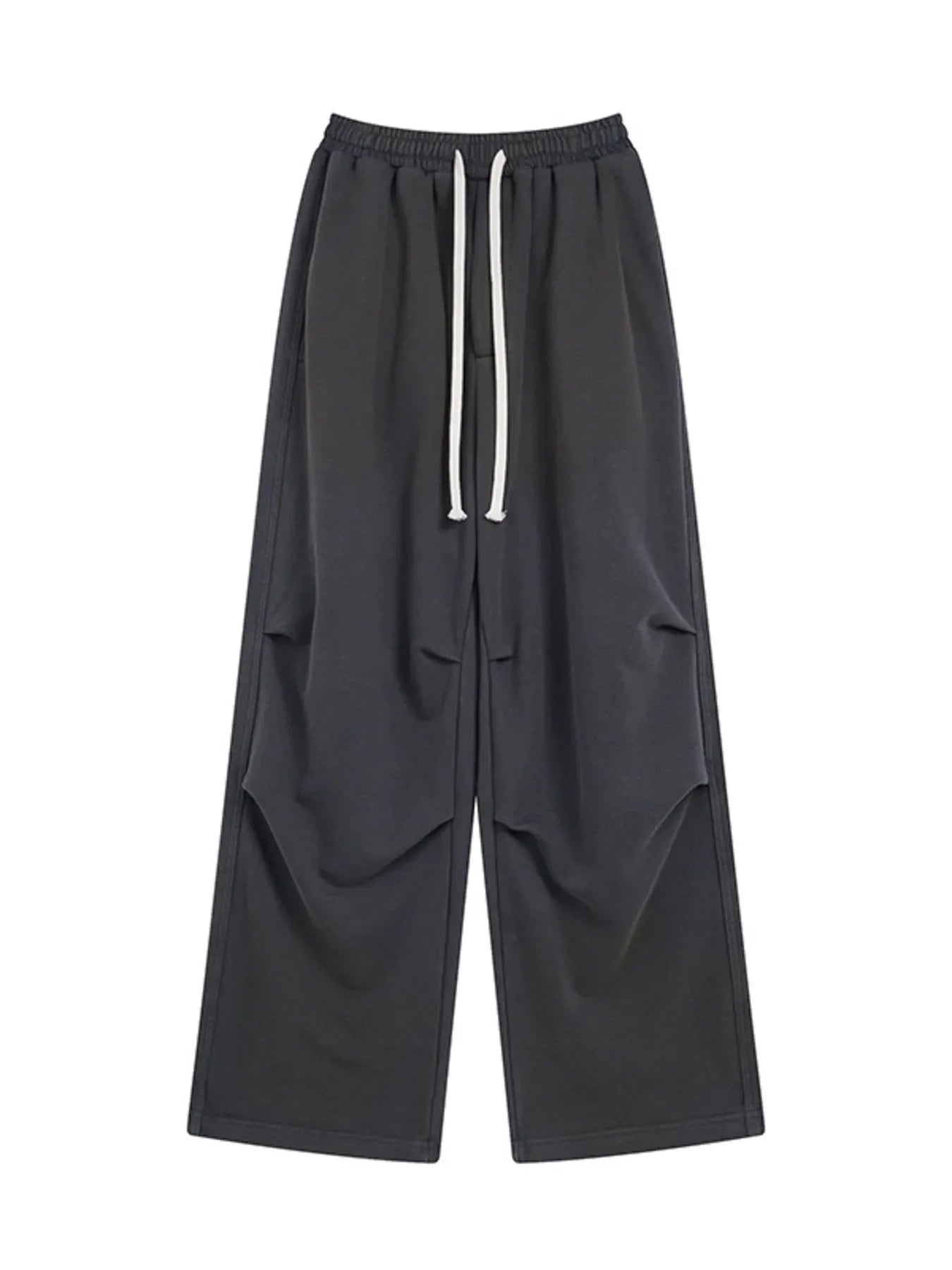 Men's Wide Leg Drawstring Cargo Pants Gray / S