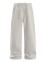 Men's Wide Leg Drawstring Casual Pants Light Gray / S