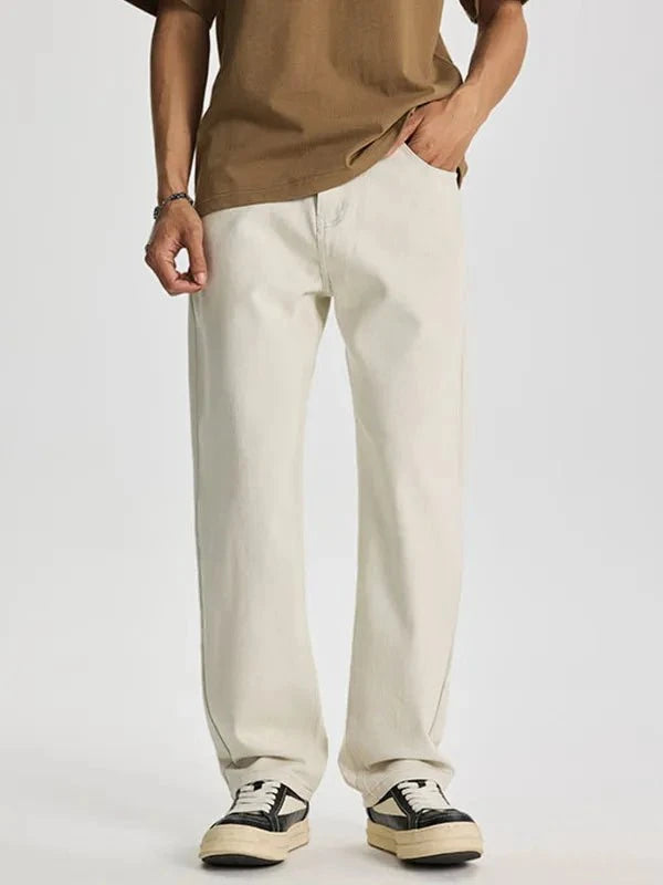 Men's Wide Leg Jeans Beige / 28