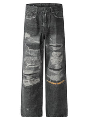 Men's Wide Leg Jeans Black / S