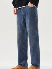 Men's Wide Leg Jeans Blue And Gray / 28