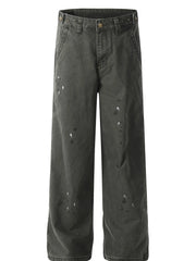 Men's Wide Leg Jeans Greyish Green / S