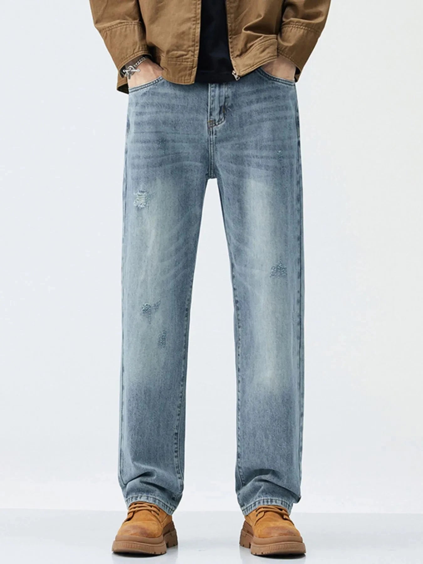 Men's Wide Leg Jeans Light Blue / 28