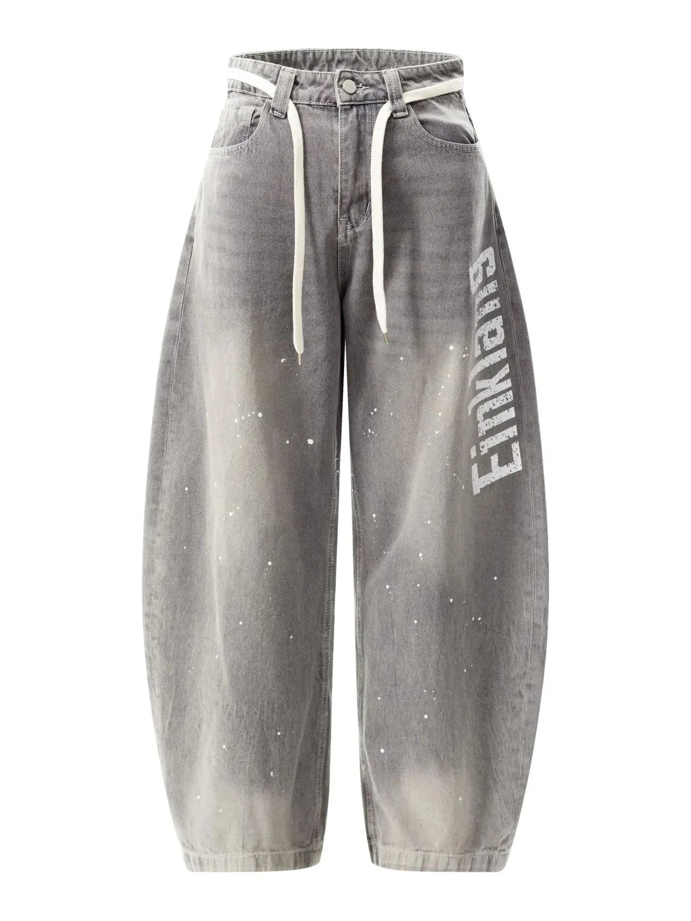 Men's Wide Leg Jeans Light Gray / S