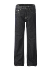 Men's Wide Leg Jeans Washed Dark Blue / S