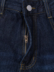 Men's Wide Leg Wash Denim Jeans with Signature Detail