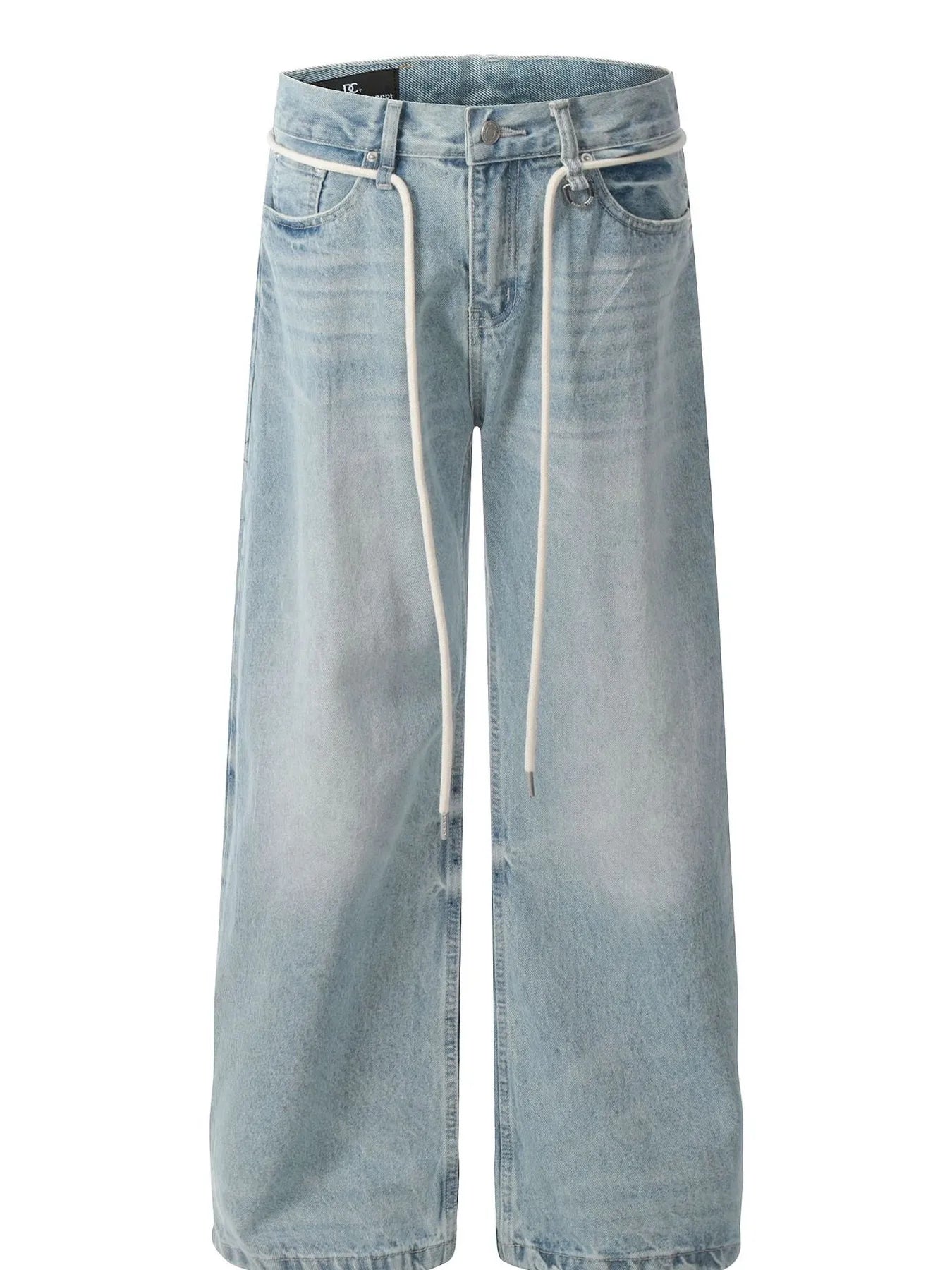 Men's Wide Leg Wash Jeans Blue / S