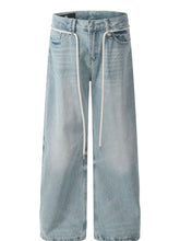 Men's Wide Leg Wash Jeans Blue / S