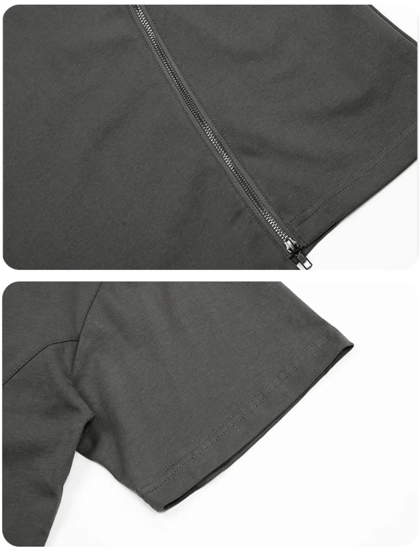 Men's Zip Detail Round Neck T-Shirt