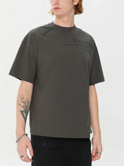 Men's Zip Detail Round Neck T-Shirt