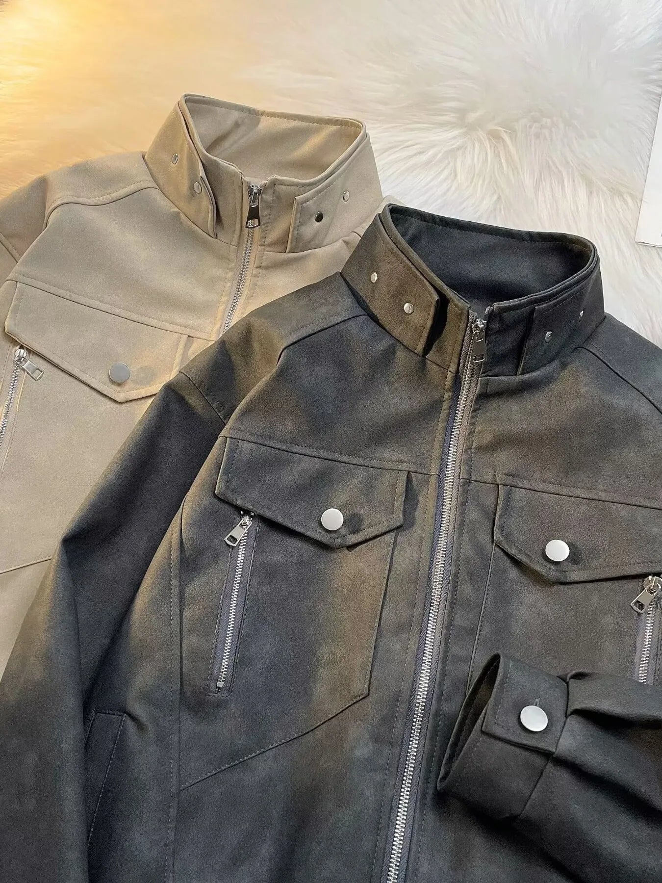 Men's Zip Up Casual Bomber Jacket