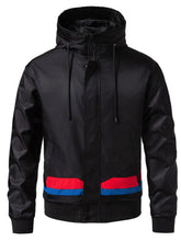 Men's Zip Up Hooded Windproof Jacket Black / M